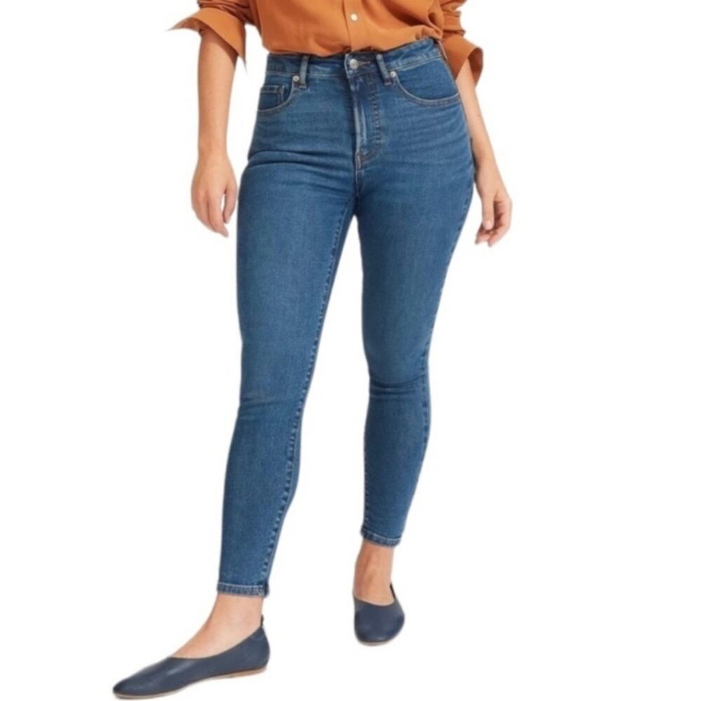 Everlane High Rise‎ Medium Wash Denim Skinny Ankle Blue Jeans Size 28 Tall